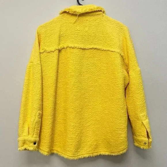 Zara Oversized Textured Knit  Jacket Shacket Yellow Women's Size XS - Picture 11 of 14